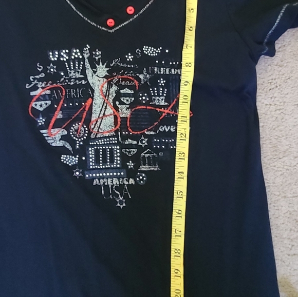 Fresh Bleu Tee Sz M Sparkle USA - Picture 4 of 6